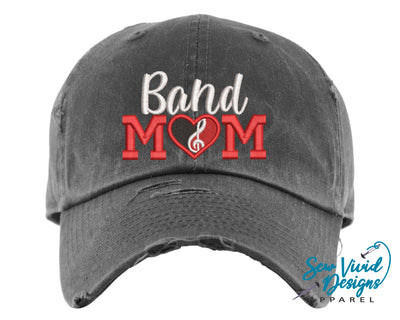 band mom hat heart with music note