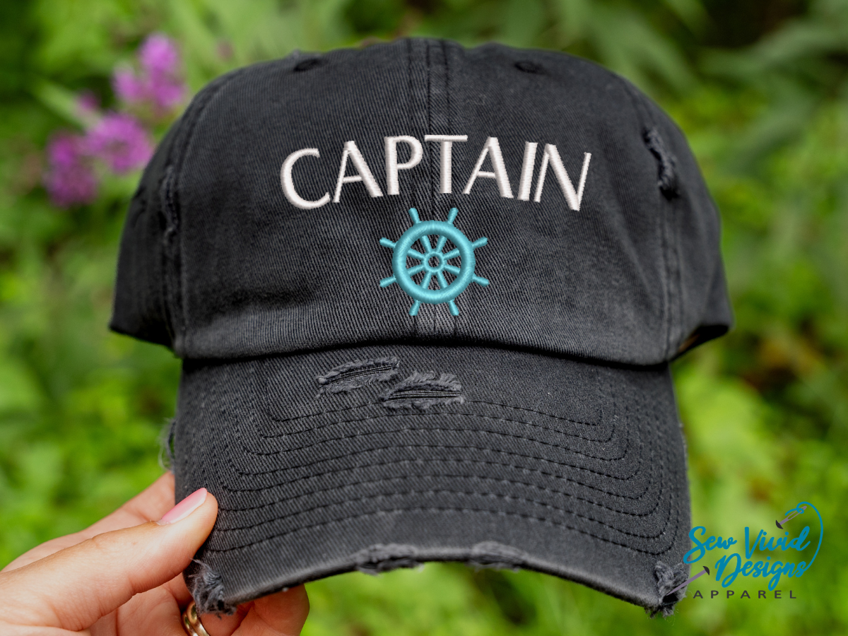 Captain, First Mate OR Crew Hat Distressed Baseball Cap OR Ponytail Hat