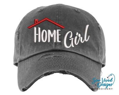 Home Girl Hat | Distressed Baseball Cap OR Ponytail Hat - Sew Vivid Designs