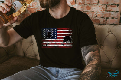 Hunting shirt with american flag