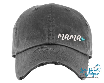 Mama Distressed Baseball Cap OR Ponytail Hat - Sew Vivid Designs