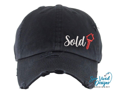 Sold Hat | Distressed Baseball Cap OR Ponytail Hat - Sew Vivid Designs