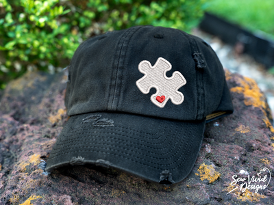 autism heart puzzle piece hat