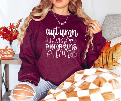 autumn leaves and pumpkins please fall sweater cute fall sweatshirt for women