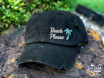 beach please palm tree hat