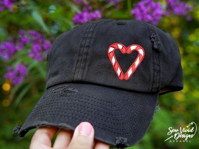 candy cane heart hat