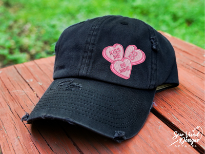 conversation hearts hat