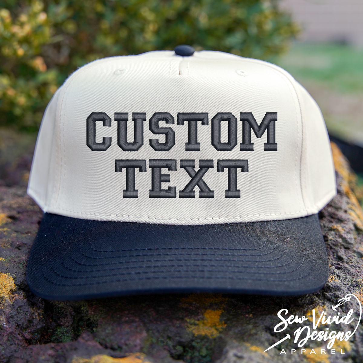 Custom Text Hat | Two Tone Snapback Trucker – Sew Vivid Designs