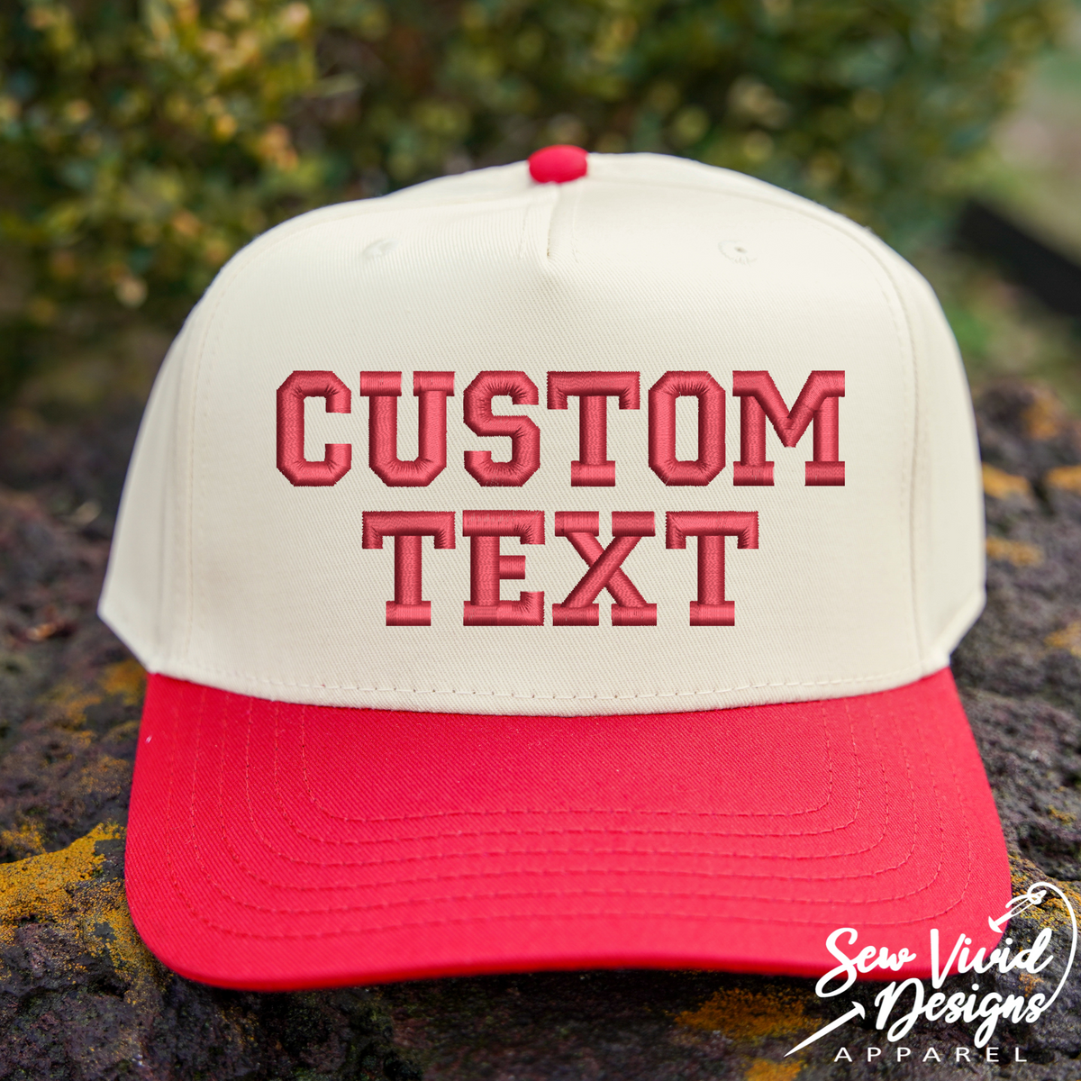 Custom Text Hat | Two Tone Snapback Trucker – Sew Vivid Designs