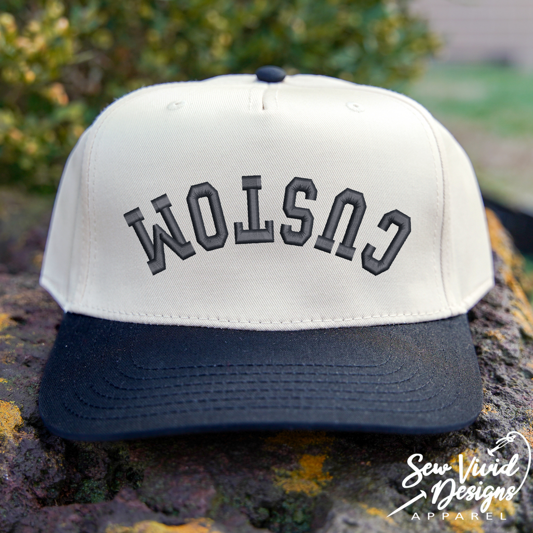 Upside-Down Embroidered Trucker Hat for Women & Men – Two-Tone Snapback Custom Upside Down Embroidered Two-tone Snapback Hat  main image 4