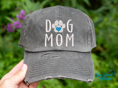 dog mom heart paw hat