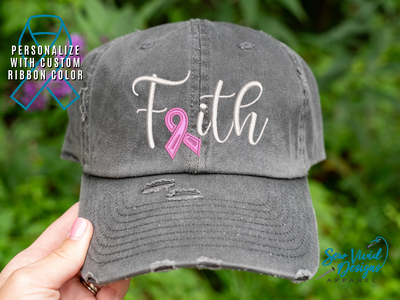 faith cancer ribbon hat