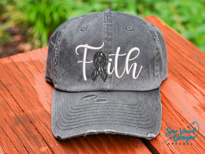 faith rare cancer ribbon hat