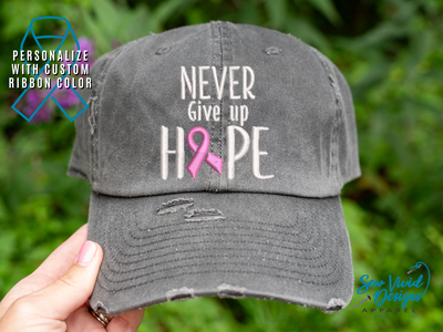 never give up hope ribbon hat