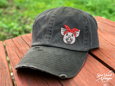 pig bandana bow hat