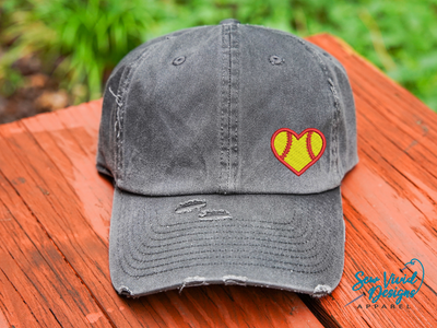 softball heart hat