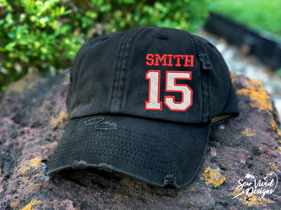 sports number with custom name hat