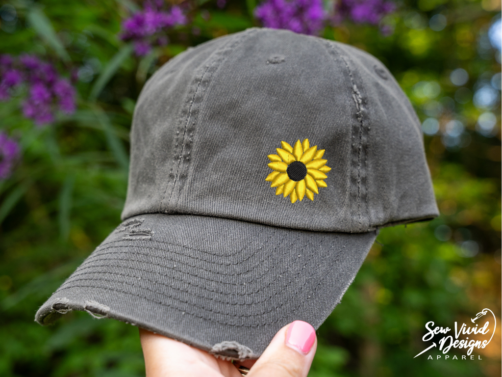 Sunflower Dad Hat Cap Mesh Sunflower Ponytail Hat Sunflower Hat
