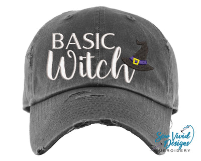 Basic Witch Hat | Distressed Baseball Cap OR Ponytail Hat - Sew Vivid Designs