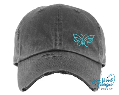 Butterfly Hat | Distressed Baseball Cap OR Ponytail Hat - Sew Vivid Designs