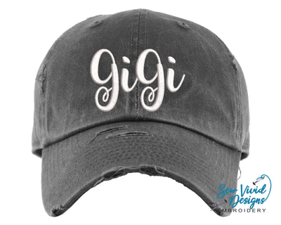 GiGi Hat | Distressed Baseball Cap OR Ponytail Hat - Sew Vivid Designs