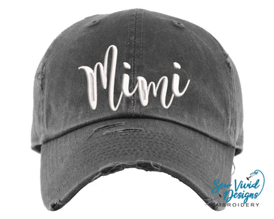 Mimi Distressed Baseball Cap OR Ponytail Hat - Sew Vivid Designs