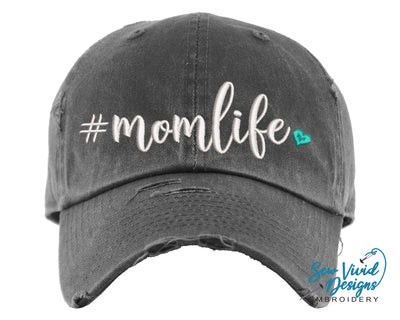 #momlife Distressed Baseball Cap OR Ponytail Hat - Sew Vivid Designs