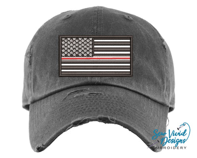 Nurse Flag Hat | Distressed Baseball Cap OR Ponytail Hat - Sew Vivid Designs