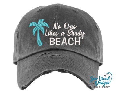 No One Likes a Shady Beach Hat | Distressed Baseball Cap OR Ponytail Hat - Sew Vivid Designs