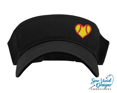 Softball Heart Visor hat