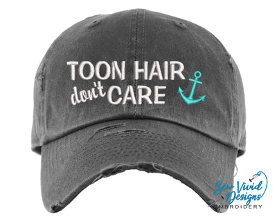 Toon Hair don't Care Hat | Distressed Baseball Cap OR Ponytail Hat - Sew Vivid Designs