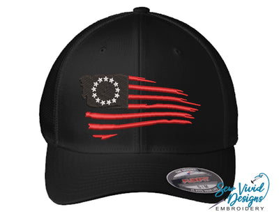 Betsy Ross Flag FlexFit Hat - Sew Vivid Designs