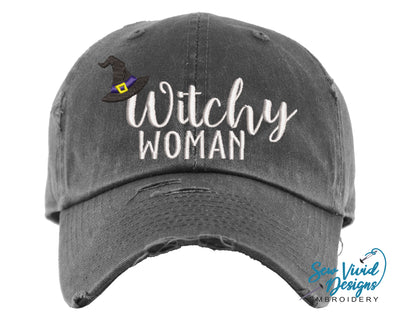 Witchy Woman Hat | Distressed Baseball Cap OR Ponytail Hat - Sew Vivid Designs